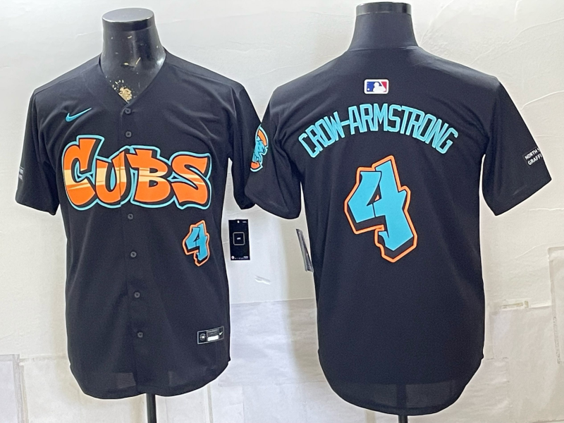 Men 2026 Chicago Cubs #4 Crow armstrong black Game Nike MLB Jersey 08230011->pittsburgh steelers->NFL Jersey